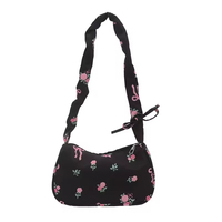 Sac messager multifonctionnel en PU imperméable et durable pour femme, motif fraise mignon, petit format carré, fermeture éclair, collection automne