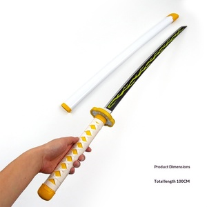 27 Designs Japan Anime Accesorios <span class=keywords><strong>de</strong></span> Cosplay Espada Solar <span class=keywords><strong>Kamado</strong></span> <span class=keywords><strong>Tanjiro</strong></span> Tomioka Giyu Armas <span class=keywords><strong>de</strong></span> Defensa Personal Espada <span class=keywords><strong>de</strong></span> Madera - Product Image 5
