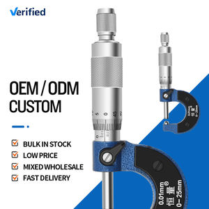 Hengliang Enkele Kop <span class=keywords><strong>Micrometer</strong></span> <span class=keywords><strong>0</strong></span>-<span class=keywords><strong>25Mm</strong></span> Oppervlakte Spiraallegering En Roestvrij Staal Meet Buiswanddikte - Product Image 4