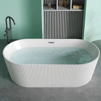 Baignoire autoportante rectangulaire en acrylique CUPC, design moderne et écologique, capacité 2-3 personnes, pour adultes, idéale appartement, villa, hôtel, avec drain