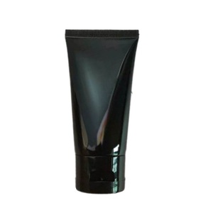 Tubo cosmético negro brillante de 50 ml con tapa abatible para dispensador de limpiador facial - Product Image 5