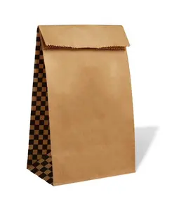 High quality Kraft gift packaging bag custom colored paper bag with twist paper handles