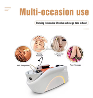 Cama de Spa Japonesa Eléctrica de Lujo Moolin con Cascada, Lavacabezas, Masaje y Pedicura, Cama Facial, Mobiliario para Salón de Belleza