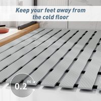 Tapis de salle de bain antidérapant éco-responsable à rayures Clean Power, en PVC, avec drainage creux, pour douche, zone humide et SPA