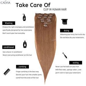 Extensiones de Cabello Humano con Clip, <span class=keywords><strong>Balayage</strong></span> Marrón Oscuro a <span class=keywords><strong>Castaño</strong></span>, Extensiones de Cabello Humano Real con Clip, Trama Lisa y Sedosa Remy - Product Image 3