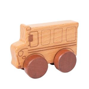 Carro de juguete de madera para niños, de arrastre inercial, para el desarrollo de la motricidad fina, juguete de madera para bebés - Product Image 2