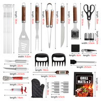 Kit d'accessoires de barbecue robustes, 38 pièces, ustensiles de barbecue en acier inoxydable avec étui en aluminium, pour barbecue en plein air, ensemble cadeau