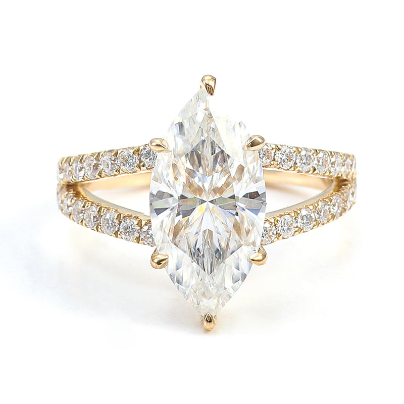 Real solid 10k gold moissanite ring