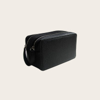 Trousse de Toilette en Cuir Grainé avec Doublure Imperméable, Trousse de Rasage, Coffret Cadeau Premium