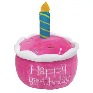 Лидер продаж на Amazon, новый стиль, торт на день рождения, плюшевая жевательная игрушка для собак