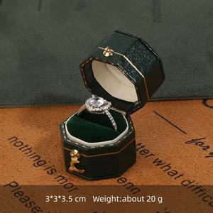 علبة خواتم زفاف وخطوبة فاخرة للنساء لعام 2025، علبة مجوهرات أنيقة جديدة للسفر بأشكال بيضاوية وثمانية وقلب - Product Image 6