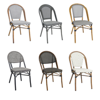 Chaises de Jardin Villa Empilables en Aluminium et Rotin PE Certifiées BSCI pour Restaurant, Bistrot et Café Extérieur Modernes