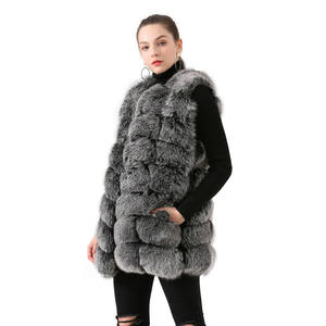 QIUCHEN QC19035 nouveauté véritable fourrure de renard <span class=keywords><strong>gilet</strong></span> <span class=keywords><strong>Long</strong></span> <span class=keywords><strong>gilet</strong></span> femmes hiver épais manteau de fourrure mode <span class=keywords><strong>gilet</strong></span> - Product Image 1