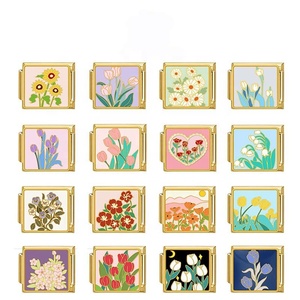 สร้อยข้อมือรูปดอกไม้ชุบทองสแตนเลสแบบโมดูลาร์ DIY สุดฮิต สไตล์วินเทจเรโทรสุดหรู - Product Image 5