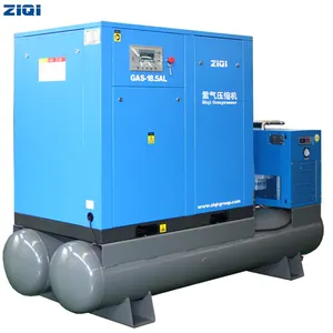 Secador e tanque de injeção de óleo montados, unidade de correia 3 fases, fase única, 18.5kw, 380v, 25hp, 50hz, melhor venda, parafuso, compressores de ar