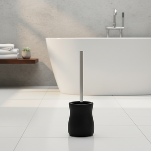 Spazzola per WC in ceramica MSV 'Palma' nera - Product Image 3