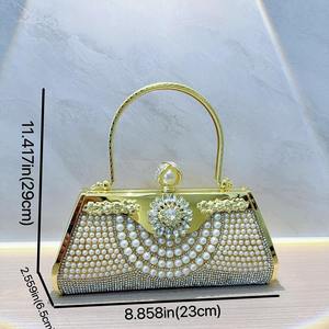 2025 New Fashion Evening Bags Luxury Rhinestone pearl evening purse Party women's tote bags crossbody handbag <b>Wedding</b> <b>clutch</b> bag - Product Image 4