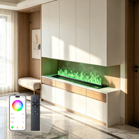 Cheminée électrique à vapeur d'eau 3D avec télécommande et application, 64 couleurs réglables pour la décoration de la maison, foyer à vapeur