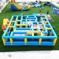 Jeu d'obstacles gonflable de labyrinthe de crème glacée commercial à vendre