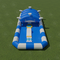 Parcours d'obstacles aquatiques gonflables de qualité commerciale avec toboggan pour piscine pour enfants