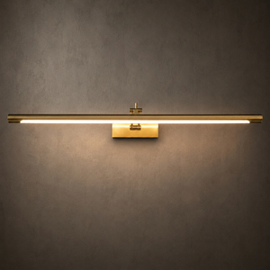 Applique murale LED moderne de luxe rotative à tube long en laiton brossé pour l'éclairage d'œuvres d'art, idéale pour villas, appartements et hôtels - Product Image 1