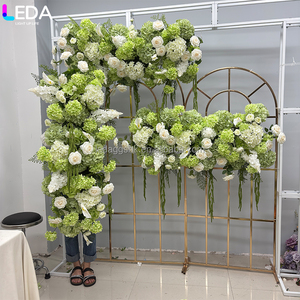 LEDA Customized Events Parties Valentine's Day Green <b>Hydrangea</b> <b>Flower</b> Runner Handmade <b>Artificial</b> <b>Flower</b> Row for Wedding - Product Image 1
