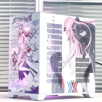 Gabinete de Computadora Personalizado de Anime DARLING in the FRANXX CODE:002 con Lateral Completo de Vidrio Templado, Caja de PC M-ATX Mini Semitorre para Gaming