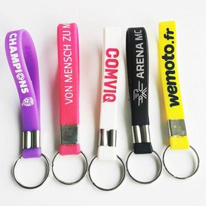 Cheap No Minimum Custom Silicone Wristlet Keychain Silicon Key Holders - Product Image 2
