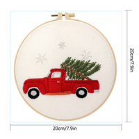 Usine bricolage rouge voiture pratique broderie ensemble pour débutants Semi-fini à la main point de croix décoration artisanat de noël