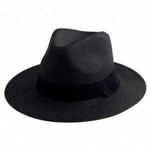 Chapeau Panama Classique Ajustable en Paille – Style Tendance Fait Main avec Impression Sérigraphiée, Protection Solaire, Chapeau de Plage pour Femme - Product Image 3