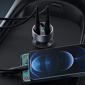 ที่ชาร์จในรถยนต์ SChitec อลูมิเนียมอัลลอย 48W USB ช่องเสียบคู่ QC18W PD48W ชาร์จเร็ว สำหรับรถยนต์ - Product Image 5