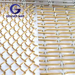 Decorative Wire Mesh Stainless Steel Metal Chain Link Mesh Curtain Screen Partition Weave Decorate Wire Mesh