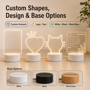 USB Acrylic Night Light LED Writing Board 3D Message Lamp Reusable Memo Board Bedroom Bedside Decoration <b>Gift</b> - Product Image 3