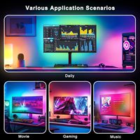 Barra de Luz LED RGBIC Flexible Inteligente con USB para Monitor, Iluminación Ambiental, Retroiluminación para Juegos Inmersivos, Sincronización con PC, Tira de Luz LED RGB