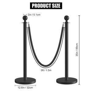 Barriere per Code e Gestione della Folla, Pali Neri per Aeroporti, Barriere Stradali di Sicurezza a Prezzi Convenienti - Product Image 5