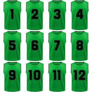 2025 Paquete de 12 camisetas de malla numeradas/en blanco chalecos Pinnies Scrimmage equipo práctica ropa de gimnasia - Product Image 3