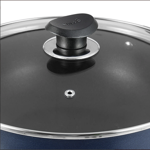 Multipurpose Non-Stick Aluminium Kadai Set with Glass Lid (240mm, 260mm, 280mm), Induction & Gas Compatible, Heat-Resistant - Product Image 4