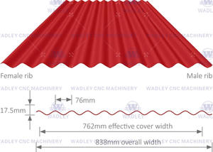 เครื่องทำแผ่นหลังคาลูกฟูกสองชั้น เครื่องขึ้นรูปโลหะแผ่นม้วน เครื่องขึ้นรูปด้วยแรงกด - Product Image 6