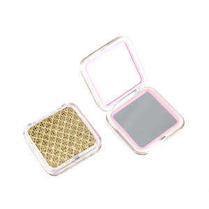 Clear Acrylic Square Compact <b>Mirror</b> Chunky Glitter Sequin Dual Sided HD Glass Folding Pocket Makeup <b>Mirror</b> Bulk Wholesale - Product Image 4