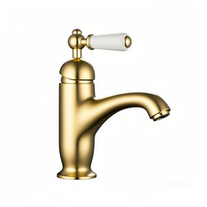 Single Lever Zinc Handle Deck Mounted Polished Single Hole Tap Washbasin Faucet Mixer - Product Image 3
