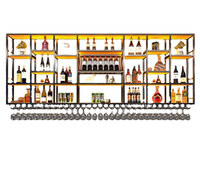 Étagère à vin en fer de luxe léger, étagère murale industrielle pour la décoration de bar