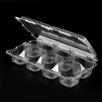 Boîte blister transparente en plastique pour animaux de compagnie 4-16 trous compartiment plateau d'emballage d'oeufs avec dôme haut