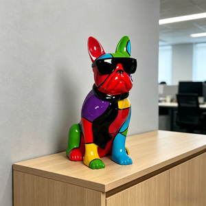 Decoración creativa de <span class=keywords><strong>bulldog</strong></span> para el hogar, artesanía de resina con personalidad para oficina, centro comercial - Product Image 6