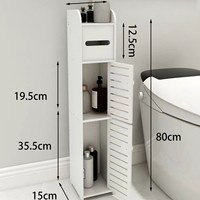 Meuble de rangement étroit pour salle de bain, étanche, 4 niveaux, mobile, organisateur pour espaces étroits de toilettes, étagère autoportante en plastique ABS