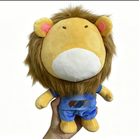 Vêtements pour peluche lion mignon personnalisés, t-shirt bleu imprimé et short, tenue pour jouet en peluche, ensemble 2 pièces pour poupée en peluche