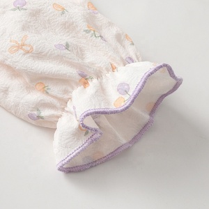 Tenue 3 pièces pour bébés filles, haut à manches longues imprimé fruits, pantalon violet avec bandeau, vêtements de princesse d'automne pour nourrissons et tout-petits - Product Image 4
