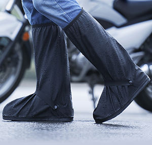 Botas de lluvia de PVC hasta la rodilla, resistentes al agua, antideslizantes, unisex, reutilizables, con estilo, cubierta de zapatos con cremallera - Product Image 1