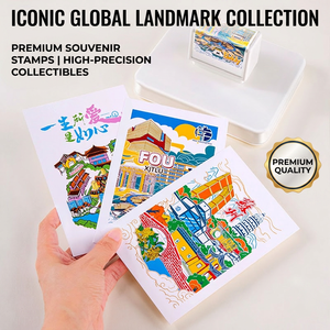 Timbres de lieux touristiques à superposition de couleurs multicolores, personnalisables, à plusieurs couches, effet flash - Product Image 5