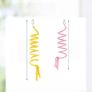 Mainan burung burung beo memanjat tali katun Chewproof bertengger dengan panjang dapat diatur untuk Cockatiels burung parkit perlengkapan burung - Product Image 2