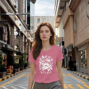Camiseta sin mangas <span class=keywords><strong>para</strong></span> <span class=keywords><strong>mujer</strong></span> con estampado floral y versículo bíblico de Dios es bueno, diseño cristiano y adorable - Product Image 2